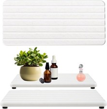 2PCS Fast-Drying Diatomite Sink Tray, Ultra-Absorbent Soap Holder for Bathroom