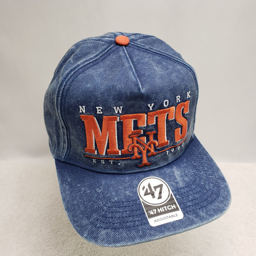 New York Mets MLB '47 Brand Hitch Denim Adjustable Snapback Hat Cap OSFA