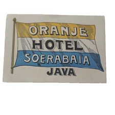 Hotel  Majapahit ( Ex- Oranje ) Soerabaia -JAVA  Deco  Luggage Label