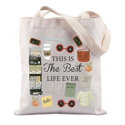 TIIMG Best Life Ever Tote Bag JW Gifts Pioneer 15.35in x 13.38in, White