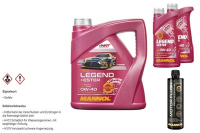 6L MANNOL Motoröl LEGEND+ESTER 0W-40 Inkl. Reiniger Motor Flush Professional
