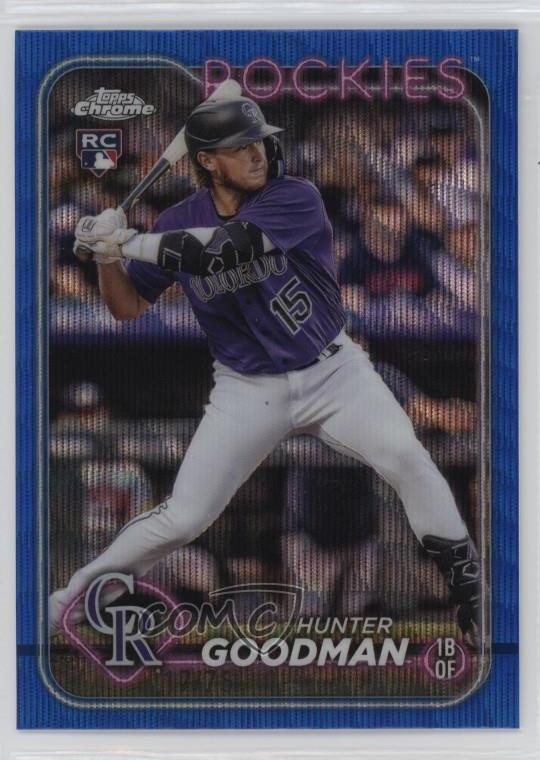 2024 Topps Chrome Blue Wave Refractor /75 Hunter Goodman #99 Rookie RC