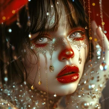 8x8 Photo Art Print - Pretty Show Girl Fantasy Artwork Signed Home Decor