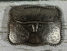 Vintage Collectible Nocona Longhorn Metal Belt Buckle Cowboy Cowgirl