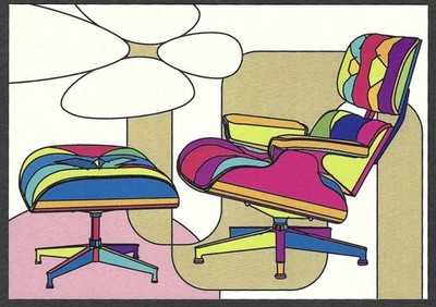 Eames Lounge Chair Herman Miller 2001 Print Art Photo Modern MCM Postcard
