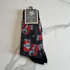 Socksmith Men's Crew Socks Crushing It Beer Cans Gift For Him Novelty Footwear