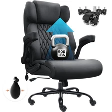 Big and Tall Office Chair 500lbs Ergonomic Executive Desk Chair Black Chair