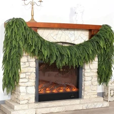 9ft Norfolk Pine Christmas Garland Artificial Real Touch Faux Greenery Decor