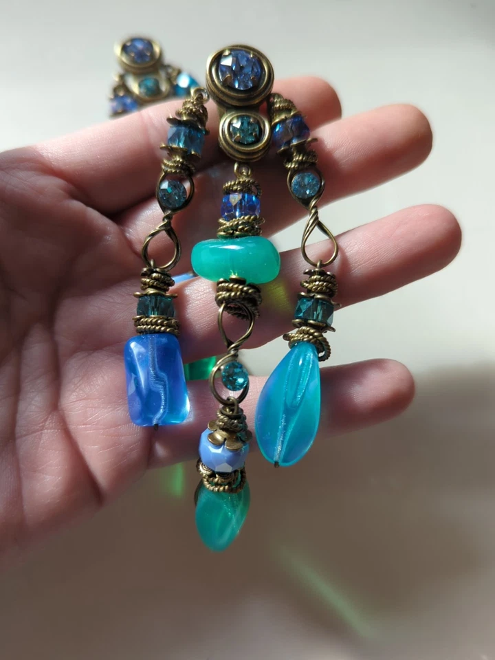 Konplott Tropical Candy Mixed Water Blues Blau Grün Clips Ohrringe Ohrhänger Top - Bild 2 von 4