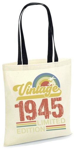 Vintage 1945 Limited Edition Tote Bag 80th Birthday Gift Born in 1945 Tote 80 - Picture 2 of 10