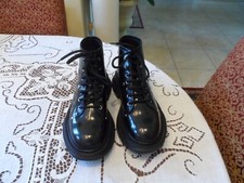 New Alexander McQueen Black Calf Leather Lace...