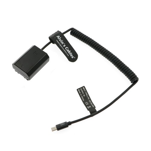 USB C PD to NP FZ100 Dummy Battery Coiled Power Cable for Sony Alpha A7 III A9 - Picture 5 of 5