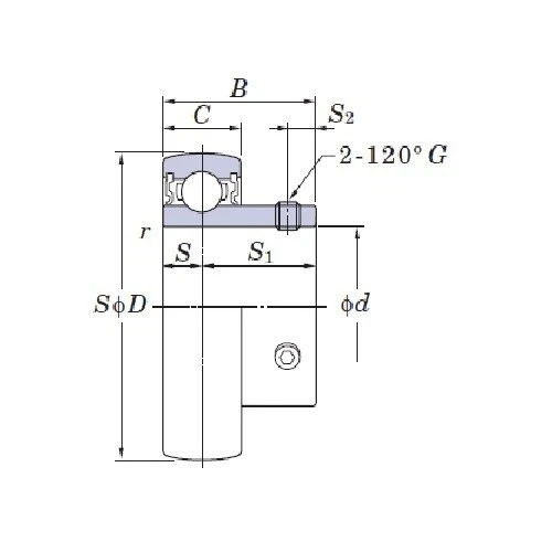 FYH Ball Bearing Inserts SB206 Grub Screw, 30mm Shaft Diameter - Picture 2 of 2