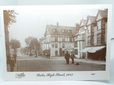 Bala High Street Wales 1913 Repro Postkarte