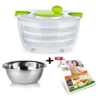 Kitchen 5l Large Anti-slip Salad Spinner Dryer With Stainless Steel Salad Bowl Kitchen 5l Large Anti-slip Salad Spinner Dryer With Stainless Steel Salad Bowl