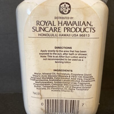 Vintage Royal Hawaiian After-Sun Lotion with Aloe 8 fl. oz. Honolulu Hawaii  | eBay