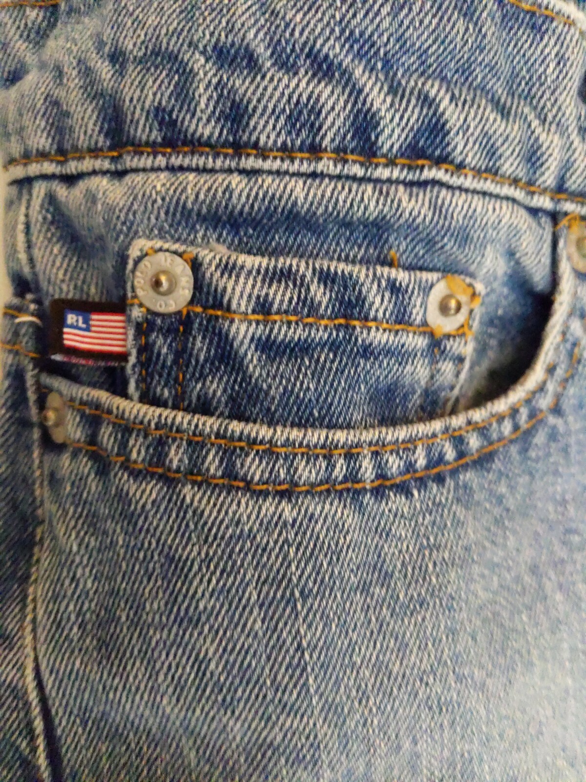 Vintage 4x29 Ralph Lauren "Polo Jeans Company" Red Flag Label Blue Jeans Loose thumbnail 4