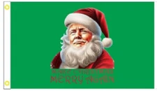 3X5 TRUMP 2024 (47) MAKE CHRISTMAS MERRY AGAIN GREEN FLAG BANNER 100D