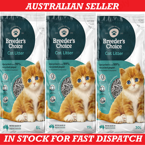 Breeders Choice Odour Control Lightweight Recycled Paper Cat Litter New