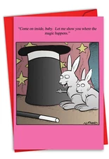 Funny Valentine's Day Card: Magic Hat - NobleWorks - Greeting Cards