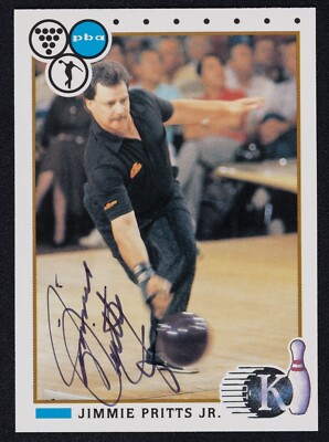 Jimmie Pritts Jr Signed 1990 Kingpins Bowling Card #85 -  PBA Bowler Auto