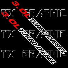 3.0 L LITER CC TURBO DIESEL DECAL STICKER DODGE RAM 1500 ECODIESEL ENGINE (PAIR)