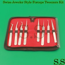 8 SWISS JEWELER STYLE WATCH REPAIR TOOLS MICRO DISSECTION FORCEPS TWEEZERS