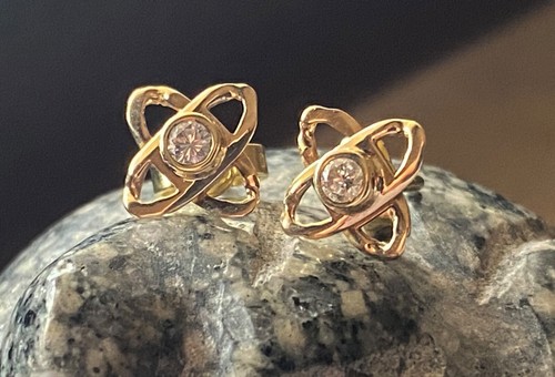 Ohrstecker Ohrhänger Ohrringe mit ca. 0,14 ct. Diamant Brilliant 585 Gelb Gold - Bild 7 von 10