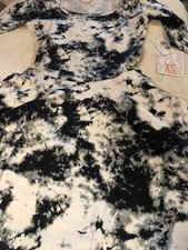 Lularoe Nicole XS Dress 2/4 White black Tie Dye Extra Small Unicorn 🦄 Small New