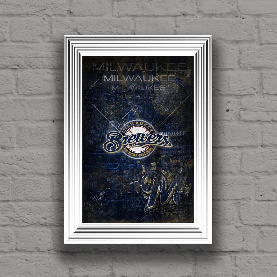MILWAUKEE BREWERS Poster, The Brewers MLB Baseball Print Free Shipping Us - Image 3 of 4