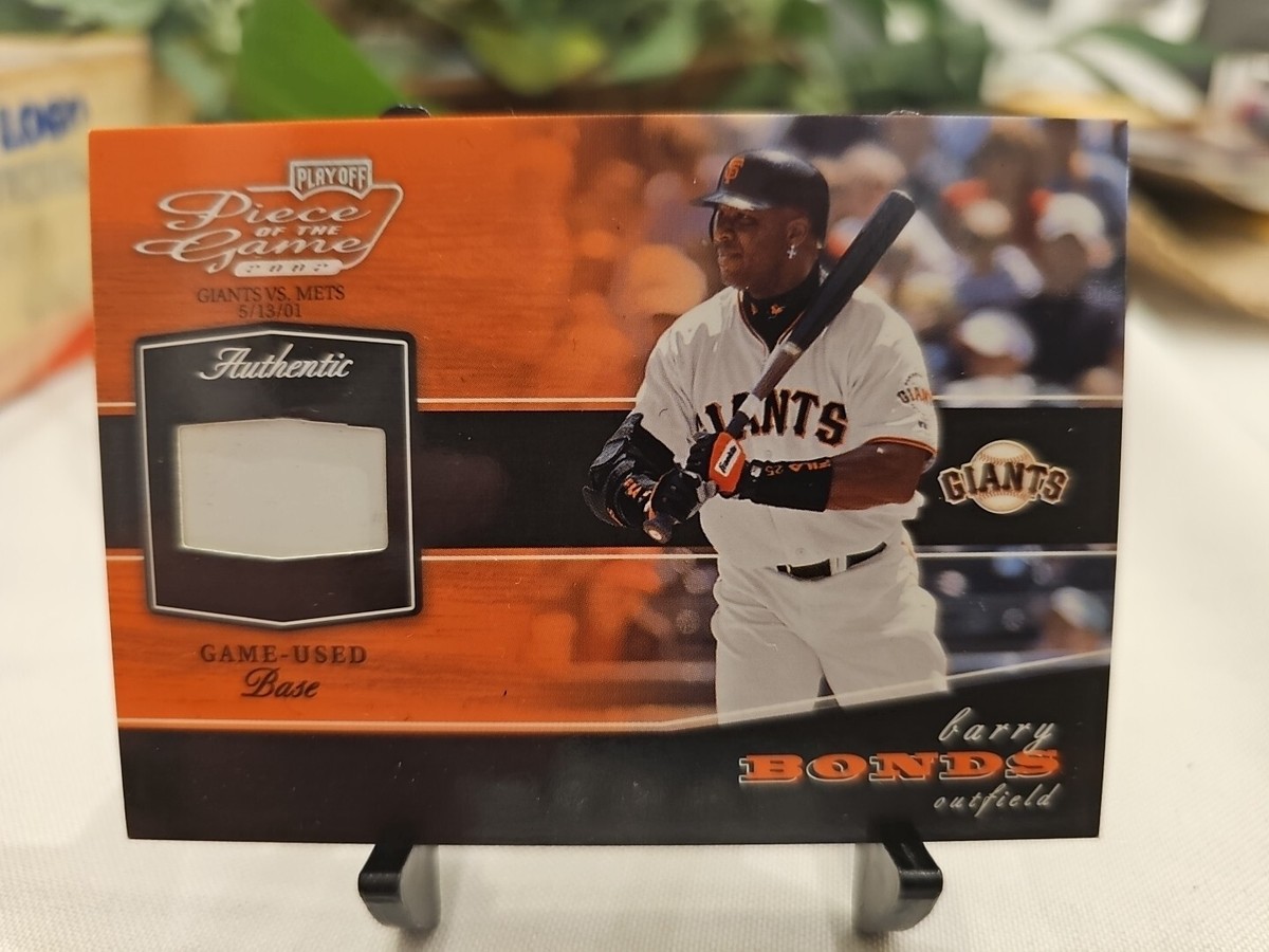 BARRY BONDS 2002 PLAYOFF PIECE OF THE GAME USED BASE PATCH 50/100