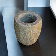 Gobelet à Dents Pierre de Rivière Naturelle Brosses Salle Bain Nature