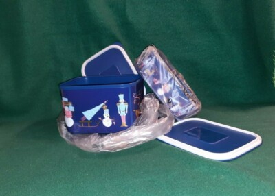 Tupperware 0,5 + 1,3  L Quadro in blau Weihnachtsmotiv ''Sonderprodukt''