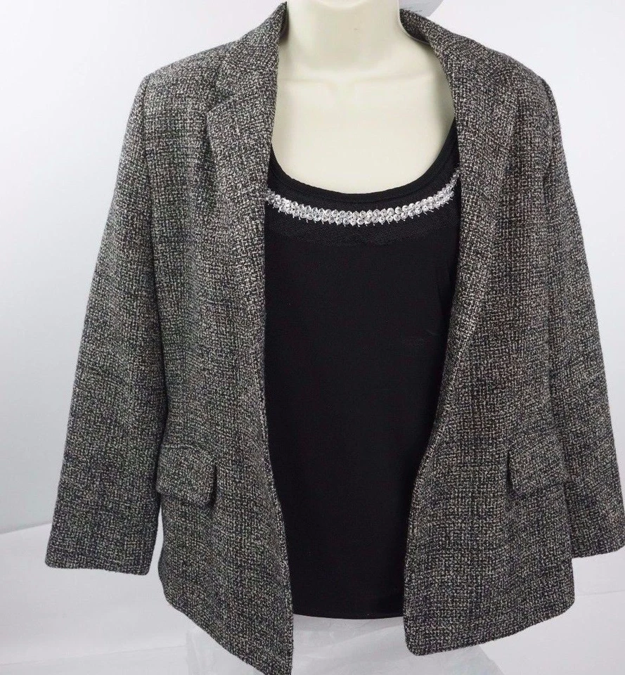 Mujer Luciano Barbera Mezcla Lana Chaqueta Blazer Abrigo Abotonado Talla 42 Foto 2 de 4