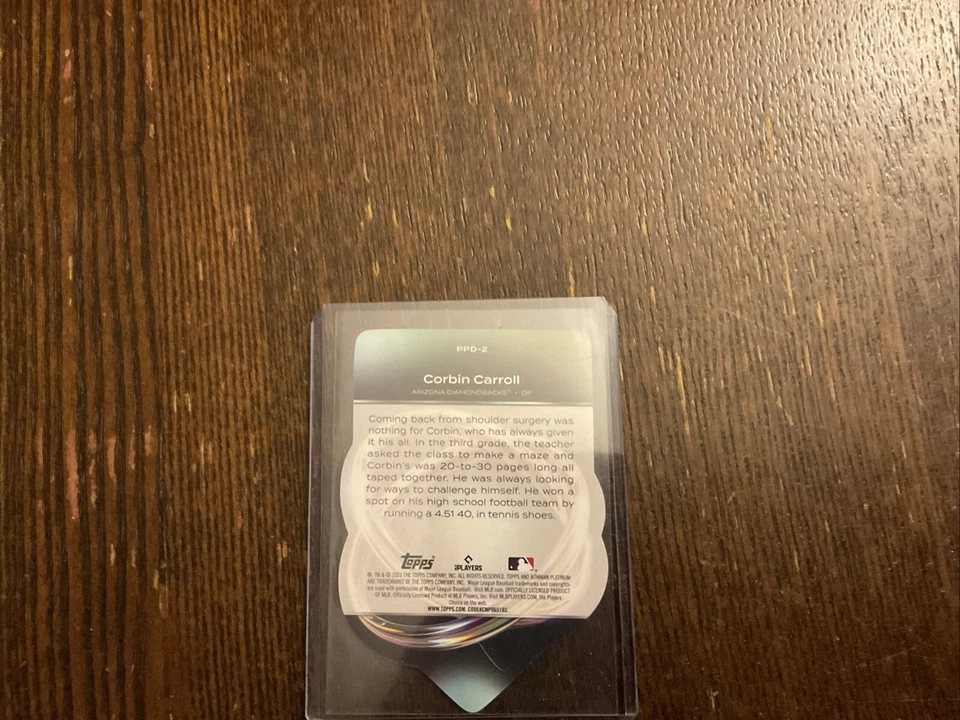 35/50 2023 Bowman Platinum Corbin Carroll Platinum Plating #PPD-2 Arizonadiecut - Image 2 of 2