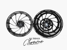 GSXR 330 FAT TIRE BLACK CONTRAST CUT TURBO WHEELS 2009-2020 SUZUKI GSXR 1000