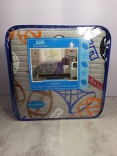 Kids Quilt Set with Decorative Pillow Sports Theme Twin 