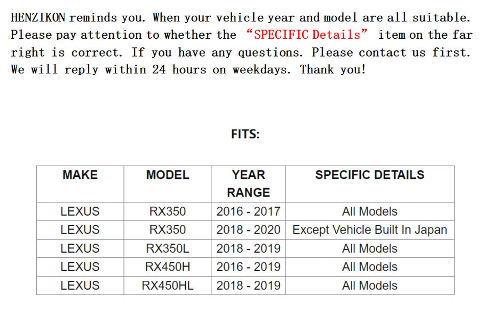 Pastillas de freno delanteras y traseras de cerámica para Lexus RX350 RX350L RX450H RX450HL 2016-2019 Foto 2 de 4