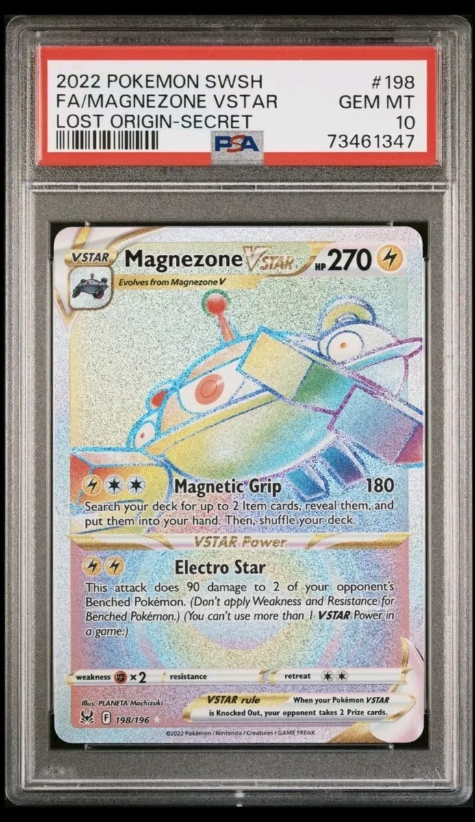 PSA 10 magnezone vstar Rainbow Rare Lost Origin 198/196 Lowpop 129