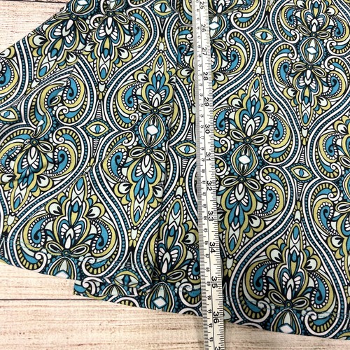 Prana Faux Wrap Dress Womens Blue Green Midi 3/4 Sleeve V-Neck Stretch Size S - Picture 10 of 10