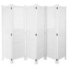 Paravent HWC-A84, Raumteiler Trennwand Sichtschutz, Ornamente 170x245cm, weiß