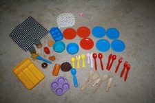 Vintage Fisher Price Little Tikes Kids Pretend Play Food  Utensils Lot - T817
