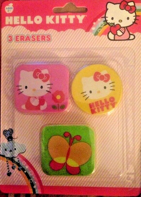 Sanrio Hello Kitty 3 pack of Erasers 