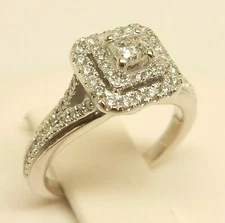 $1,999.99 Vera Wang 5/8 ctw Natural Diamond Dbl. Halo Engagement Ring 14K W Gold