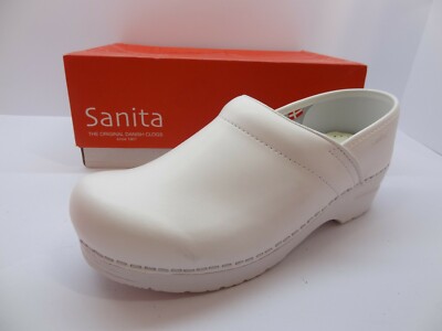 Sanita Original Professional geschlossene Clogs Echtleder Unisex weiß NEU 47