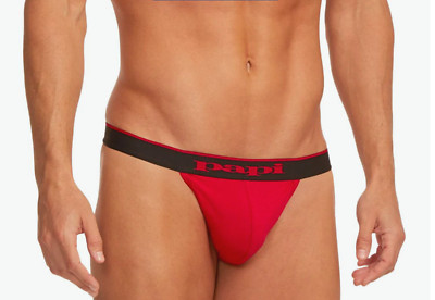 PAPI Mens Red Thong Cotton Spandex String Underwear sz M #301