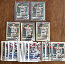CASEY MARTIN 2021 Bowman Chrome #'d & Atomic Refractor + Base + 2020 1st Bowman