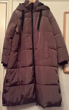 Primark Light Brown/beige Long Hooded Puffer Coat. Size Xl. New With Tags.