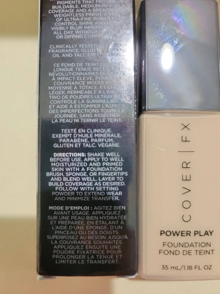 Base Cover FX Power Play tamaño completo 1,18 oz (35 ml) elige el tono nueva en caja Foto 4 de 4