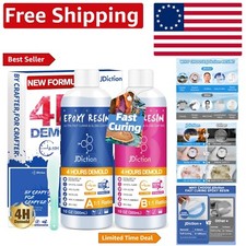 20OZ Non-Toxic Fast Cure Epoxy Resin - 4 Hour Demold, UV Protection  Easy Mix